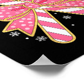 Candy Cane Christmas Season Girls Womens Retro Coq ポスター (角)