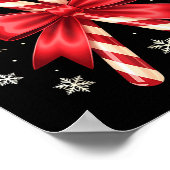 Candy Cane Christmas Season Girls Womens Retro Coq ポスター (角)