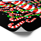 Candy Cane Christmas Tree Lights Santa  ポスター (角)