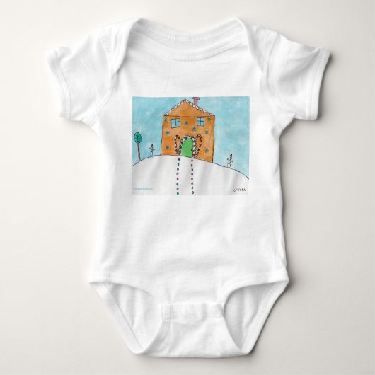 Candy Cane Cottage - KidsArt for CHOC ベビーボディスーツ (正面)