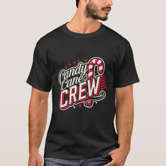 Candy Cane Crew Christmas Cute Holiday Group Art Tシャツ (正面)