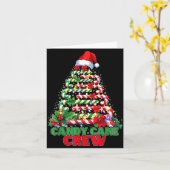 Candy Cane Crew Christmas Funny Xmas Matching Fami カード (黄色い花)