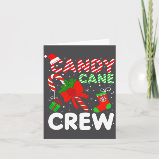 Candy Cane Crew Christmas Funny Xmas Matching Fami カード (正面)