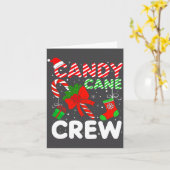 Candy Cane Crew Christmas Funny Xmas Matching Fami カード (黄色い花)