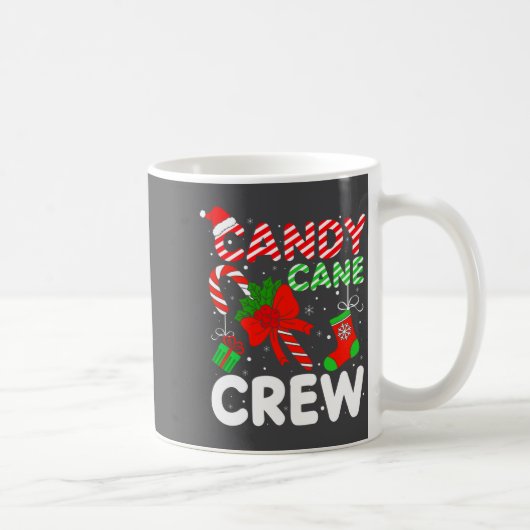 Candy Cane Crew Christmas Funny Xmas Matching Fami コーヒーマグカップ (右)