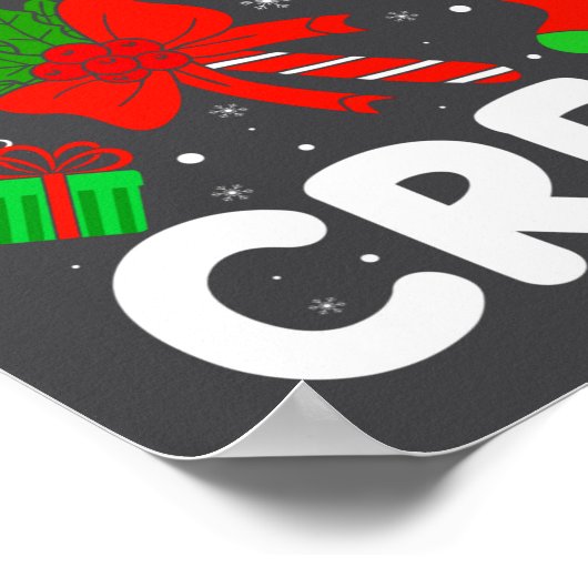 Candy Cane Crew Christmas Funny Xmas Matching Fami ポスター (角)