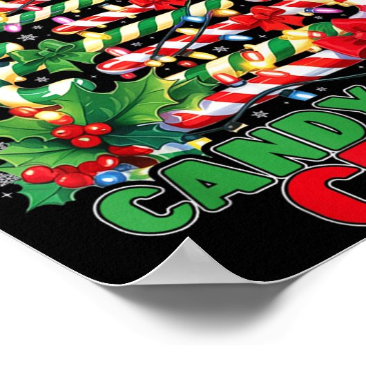 Candy Cane Crew Christmas Funny Xmas Matching Fami ポスター (角)