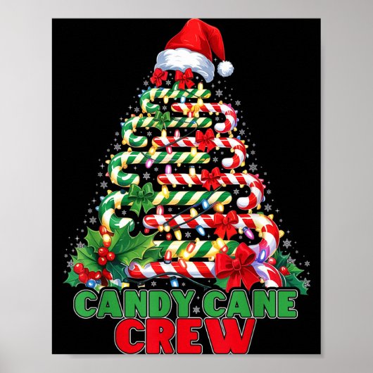 Candy Cane Crew Christmas Funny Xmas Matching Fami ポスター (正面)