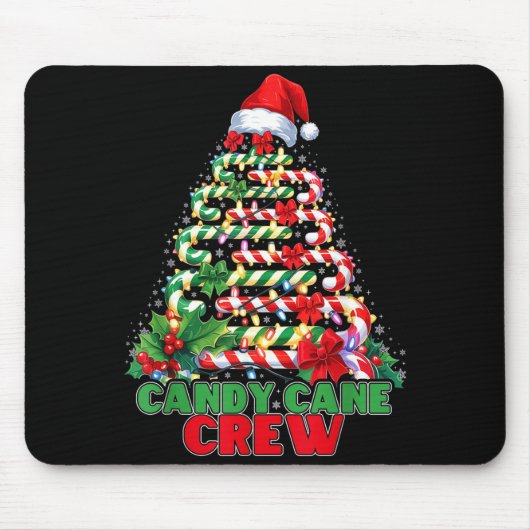 Candy Cane Crew Christmas Funny Xmas Matching Fami マウスパッド (正面)