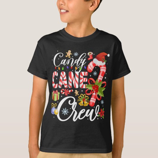 Candy Cane Crew Christmas Xmas For Kids Tシャツ (正面)