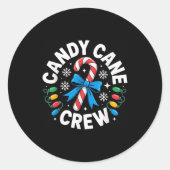 Candy Cane Crew Funny Christmas Candy Lover X-mas ラウンドシール (正面)