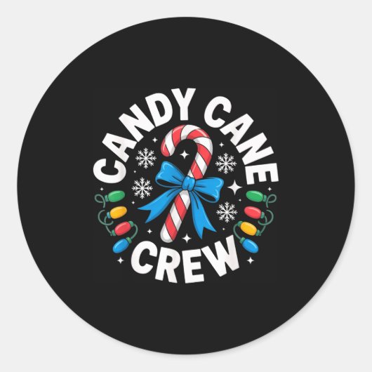 Candy Cane Crew Funny Christmas Candy Lover X-mas  ラウンドシール (正面)