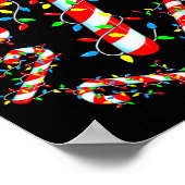 Candy Cane Crew Red And White Santa Funny Christma ポスター (角)