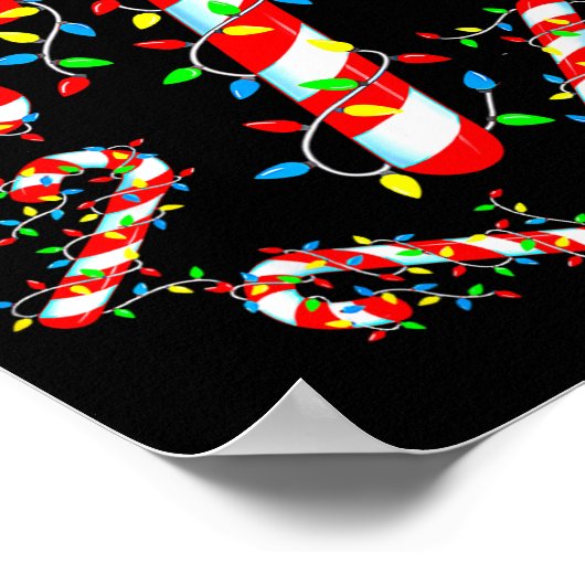 Candy Cane Crew Red And White Santa Funny Christma ポスター (角)