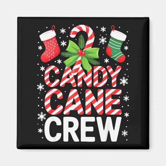 Candy Cane Crew Shirt Adult Men Women Kids Christm マグネット (正面)