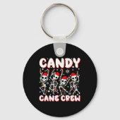 Candy Cane Crew Skeleton Christmas Candy Lover Xma キーホルダー (正面)