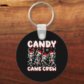 Candy Cane Crew Skeleton Christmas Candy Lover Xma キーホルダー (正面)