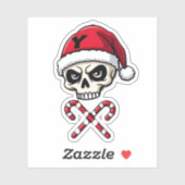 Candy Cane Crew Skull Christmas 2025 Funny Men Boy シール (シート)