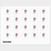 Candy Cane Crew Skull Christmas 2025 Funny Men Boy ラウンドシール (シート)