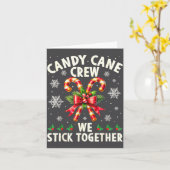 Candy Cane Crew We Stick Together Christmas Costum カード (黄色い花)