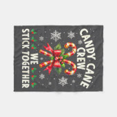 Candy Cane Crew We Stick Together Christmas Costum フリースブランケット (正面(横))