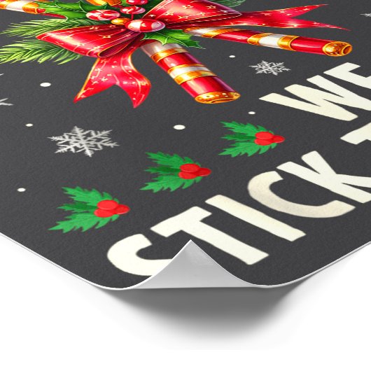 Candy Cane Crew We Stick Together Christmas Costum ポスター (角)