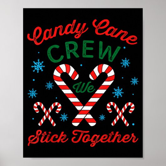 Candy Cane Crew We Stick Together Christmas Costum ポスター (正面)