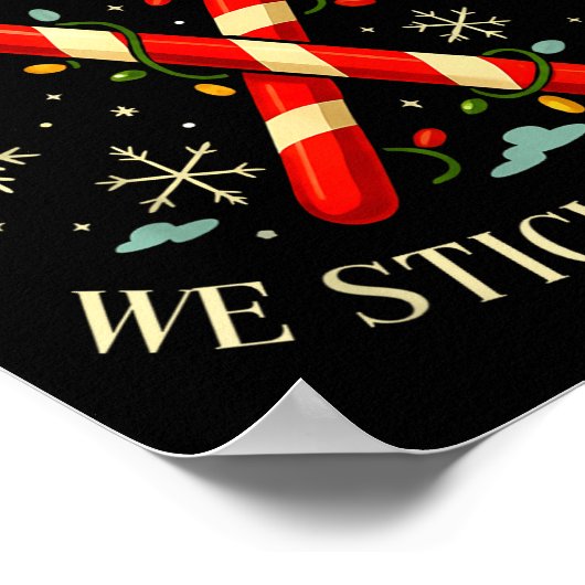 Candy Cane Crew We Stick Together Christmas Costum ポスター (角)