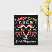 Candy Cane Crew We Stick Together Christmas Xmas M カード (黄色い花)