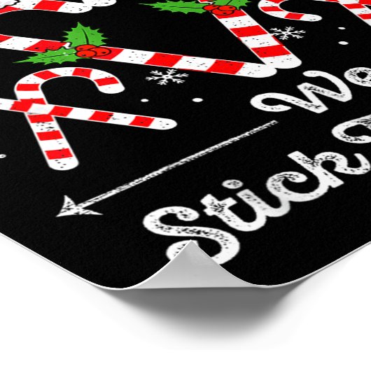 Candy Cane Crew We Stick Together Christmas Xmas M ポスター (角)