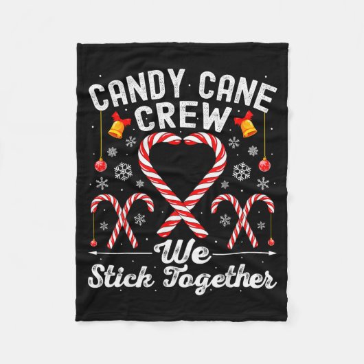 Candy Cane Crew We Stick Together Family Matching  フリースブランケット (正面)