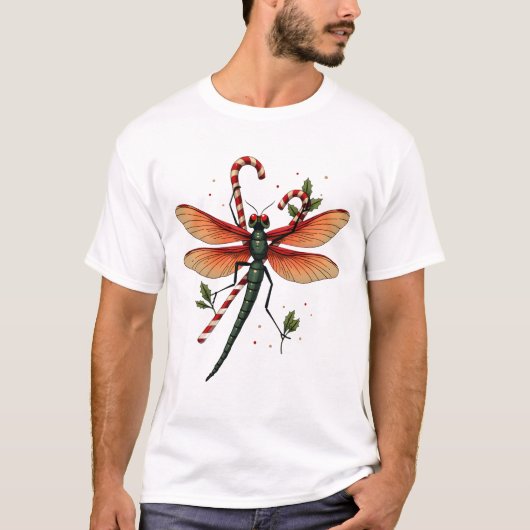 Candy Cane Dragonfly Tシャツ (正面)