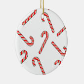 Candy Cane Drawings In Red Green White Ceramic Orn セラミックオーナメント (右)