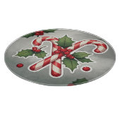 Candy Cane Duo With Holly And Berries カッティングボード (角)