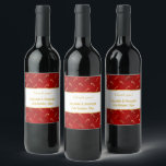 CANDY CANE FESTIVE RED GOLD CUSTOM WINE LABEL ワインラベル<br><div class="desc">STUNNING ELEGANT WINE LABELS sparkling wine COLOUR DESIGN WITH RED GOLD DETAIL . Simple but elegant</div>