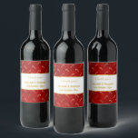 CANDY CANE FESTIVE RED GOLD CUSTOM WINE LABEL ワインラベル<br><div class="desc">STUNNING ELEGANT WINE LABELS sparkling wine COLOUR DESIGN WITH RED GOLD DETAIL . Simple but elegant</div>