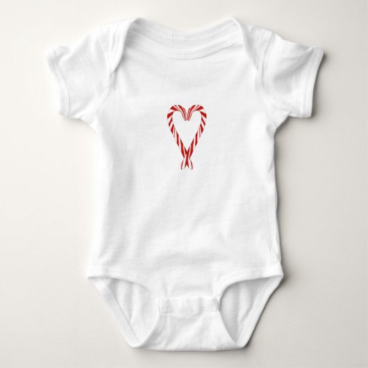 Candy Cane Heart Baby Bodysuit ベビーボディスーツ (正面)