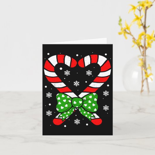 Candy Cane Heart Coquette Bow Christmas Toddler Ki カード (黄色い花)