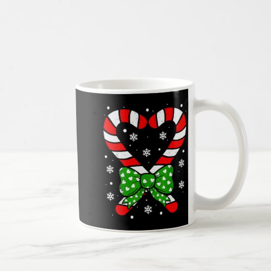 Candy Cane Heart Coquette Bow Christmas Toddler Ki コーヒーマグカップ (右)