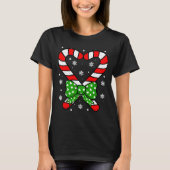 Candy Cane Heart Coquette Bow Christmas Toddler Ki Tシャツ (正面)