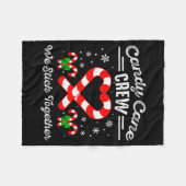 Candy Cane Heart Crew We Stick Together Matching P フリースブランケット (正面(横))
