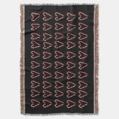 Candy Cane Heart Image Sweet Christmas Holiday  スローブランケット (正面縦)