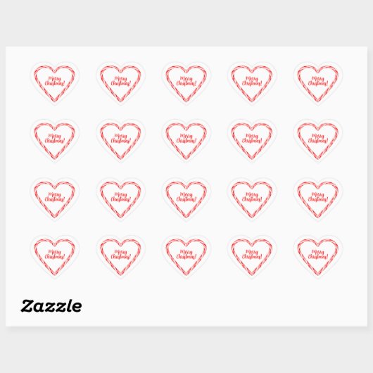Candy Cane Heart Sticker ハートシール (シート)