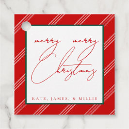Candy Cane Holiday Gift Tags - Red フェイバータグ
