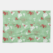 Candy Cane Holly | Holiday Kitchen Towel キッチンタオル (横)