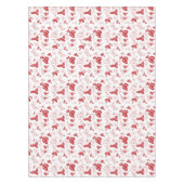 Candy Cane Holly | White Red Christmas Tablecloth テーブルクロス (正面)