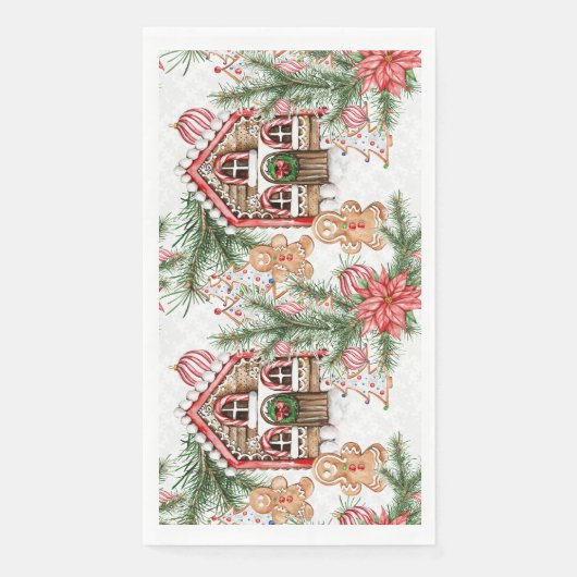 Candy cane house, gingerbread man, poinsettia (正面)