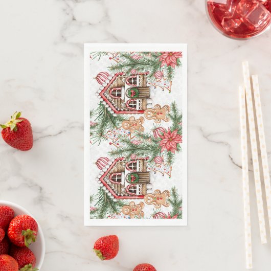 Candy cane house, gingerbread man, poinsettia (インサイチュ)