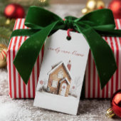 Candy Cane Kisses Gingerbread House Christmas Gift ギフトタグ