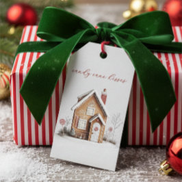 Candy Cane Kisses Gingerbread House Christmas Gift ギフトタグ
